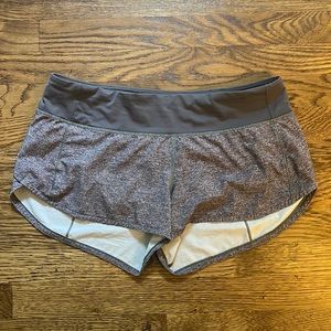 lululemon grey run swiftly shorts size 8